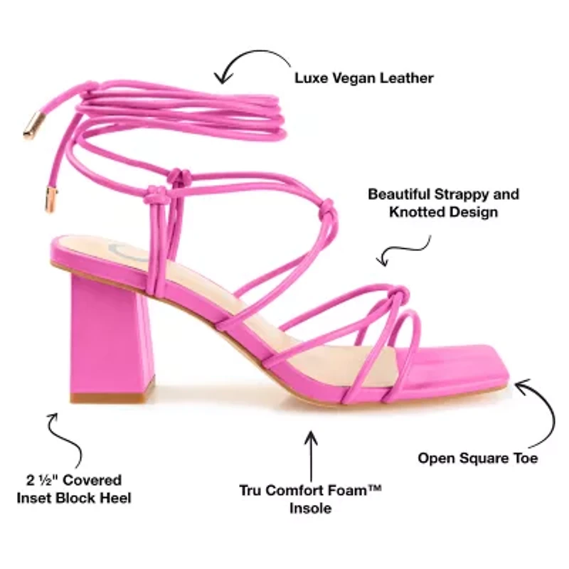 Journee Collection Harpr Womens Round Open Toe Block Heel Pumps