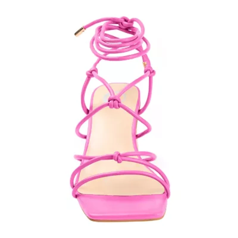 Journee Collection Harpr Womens Round Open Toe Block Heel Pumps