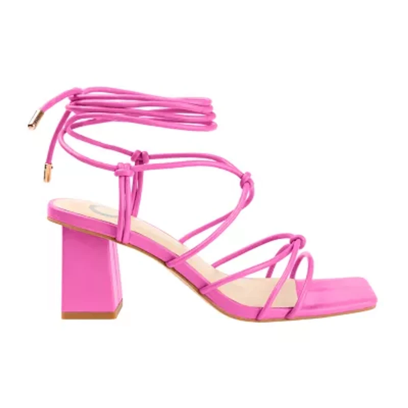 Journee Collection Harpr Womens Round Open Toe Block Heel Pumps