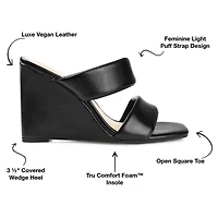 Journee Collection Kailee Womens Open Toe Wedge Heel Pumps