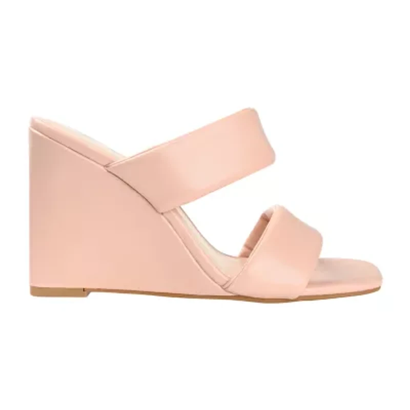 Journee Collection Kailee Womens Round Open Toe Wedge Heel Pumps