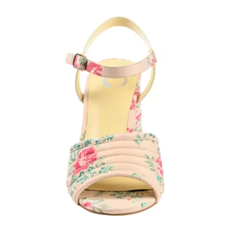 Journee Collection Charmaine Womens Round Open Toe Stacked Heel Pumps