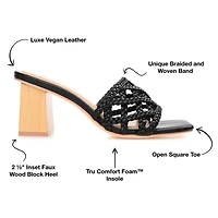 Journee Collection Evvie Womens Round Open Toe Block Heel Pumps