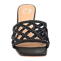 Journee Collection Evvie Womens Round Open Toe Block Heel Pumps