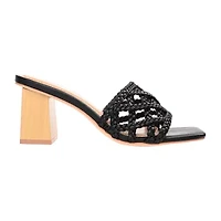 Journee Collection Evvie Womens Round Open Toe Block Heel Pumps