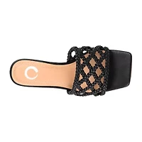 Journee Collection Evvie Womens Round Open Toe Block Heel Pumps