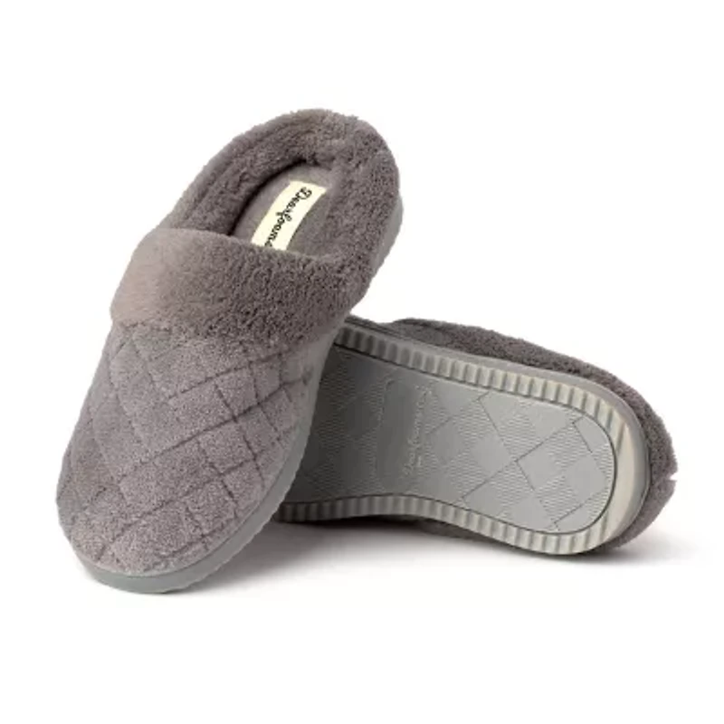Dearfoams Libby Quilted Terry Womens Memory Foam Clog Slippers