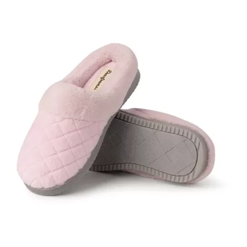 Dearfoams Libby Quilted Terry Womens Memory Foam Clog Slippers