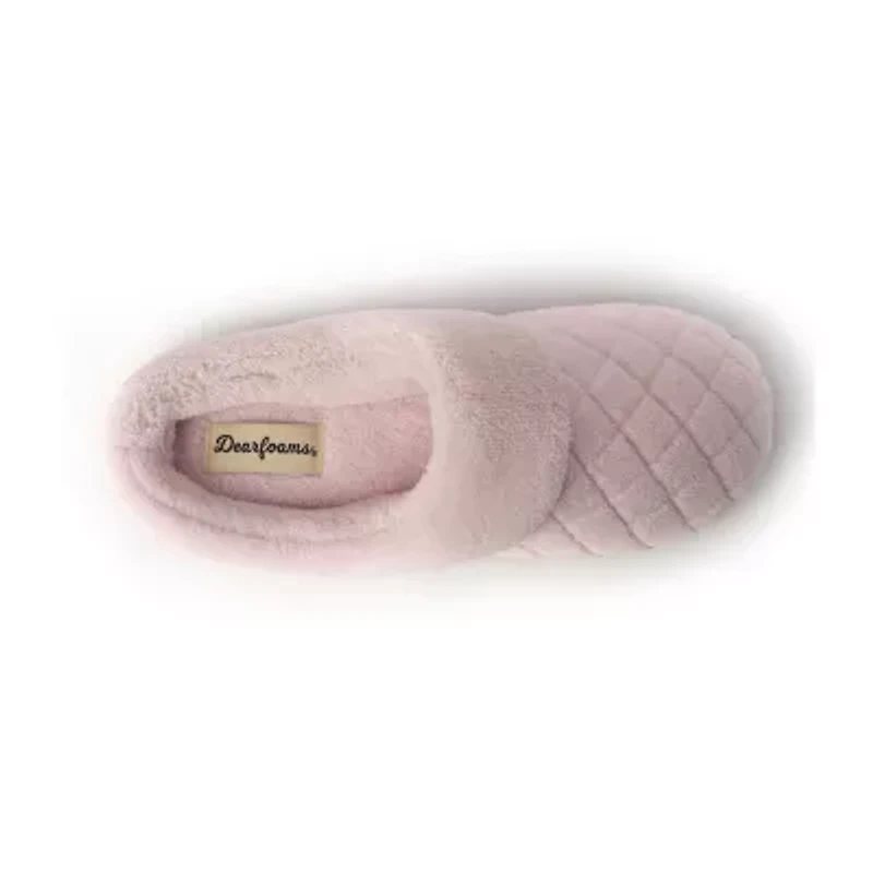 Dearfoams Libby Quilted Terry Womens Memory Foam Clog Slippers