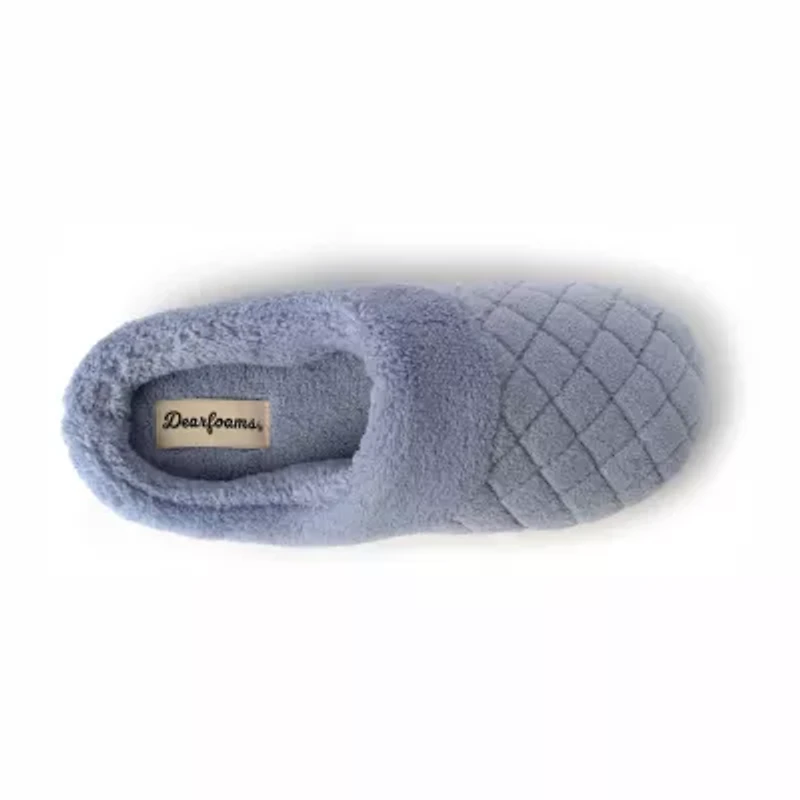 Dearfoams Libby Quilted Terry Womens Memory Foam Clog Slippers