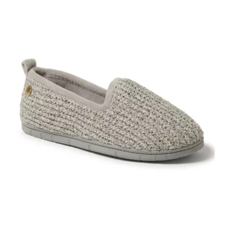 Dearfoams Rachel Marled Chenille Closed Back Womens Memory Foam Slip-On Slippers
