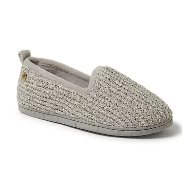 Dearfoams Rachel Marled Chenille Closed Back Womens Memory Foam Slip-On Slippers