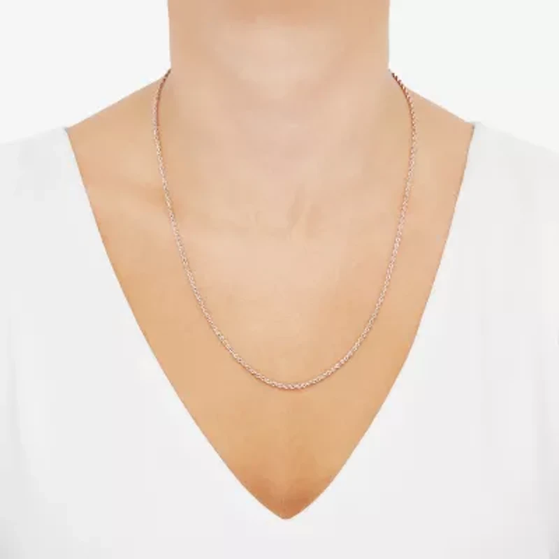 Unisex Adult 10K Gold 22 Inch Rope Chain Necklace