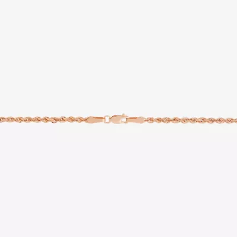 Unisex Adult 10K Gold 22 Inch Rope Chain Necklace