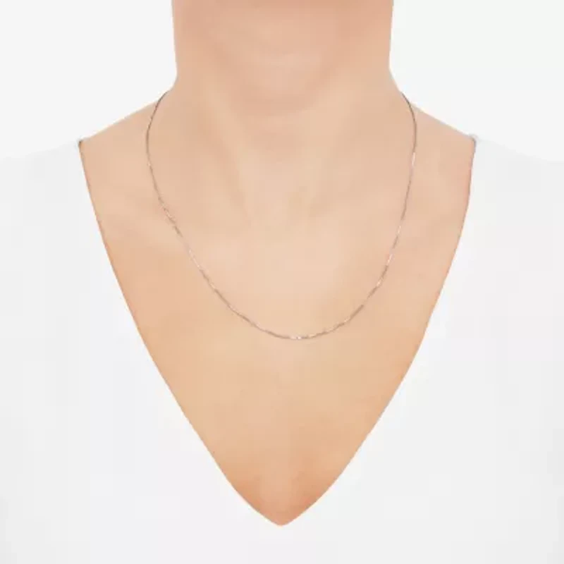 Womens 14K Gold 20 Inch Box Chain Necklace