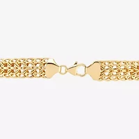 Womens 10K Gold Hollow Link Chain Bracelet