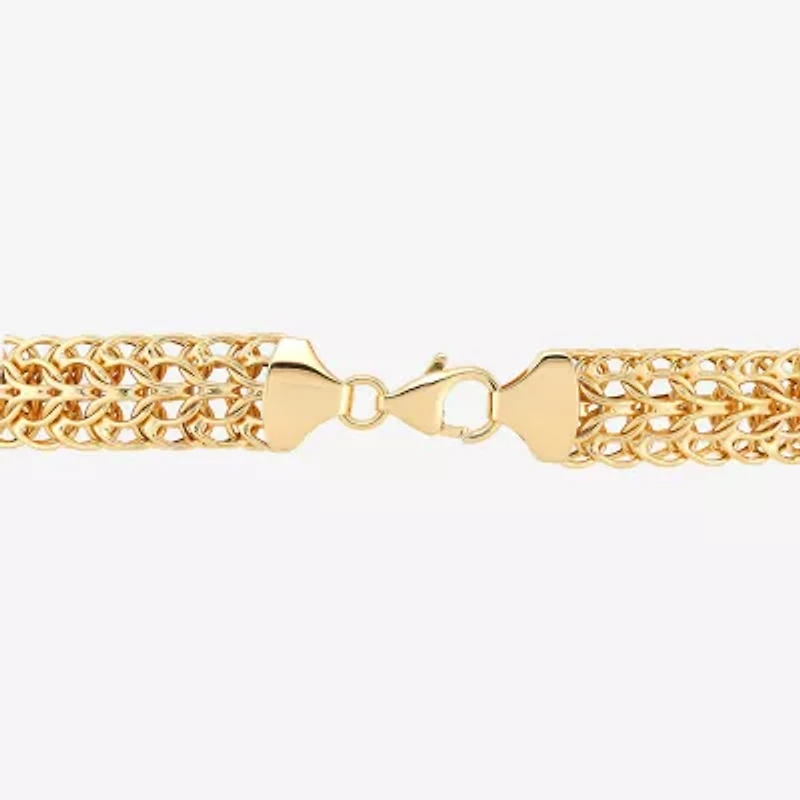 Womens 14K Gold Hollow Link Chain Bracelet
