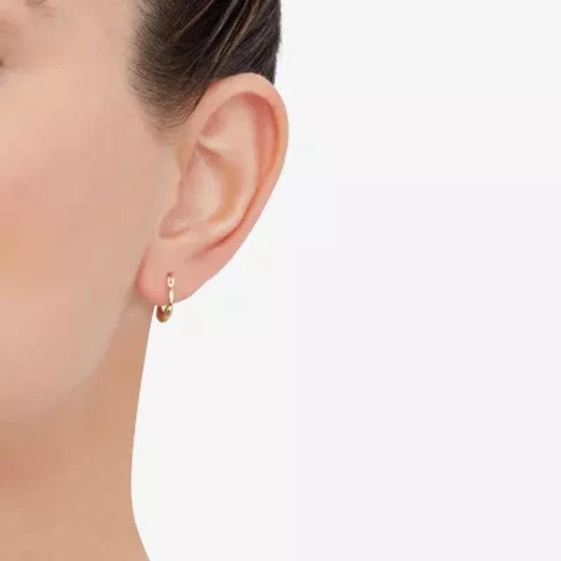Womens 14K Gold 10.6mm Round Hoop Earrings