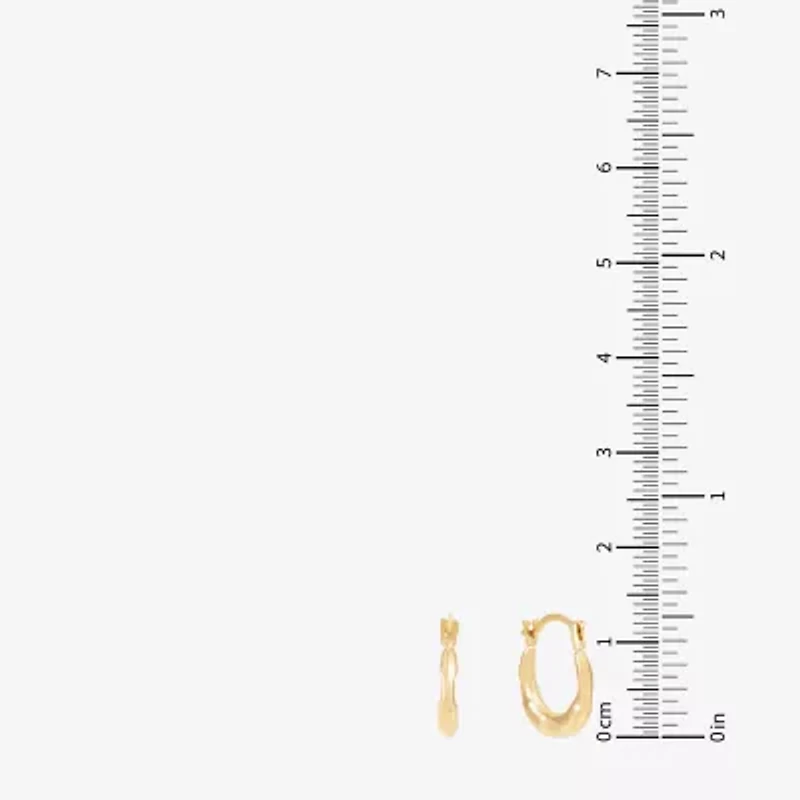 Womens 14K Gold 10.6mm Round Hoop Earrings