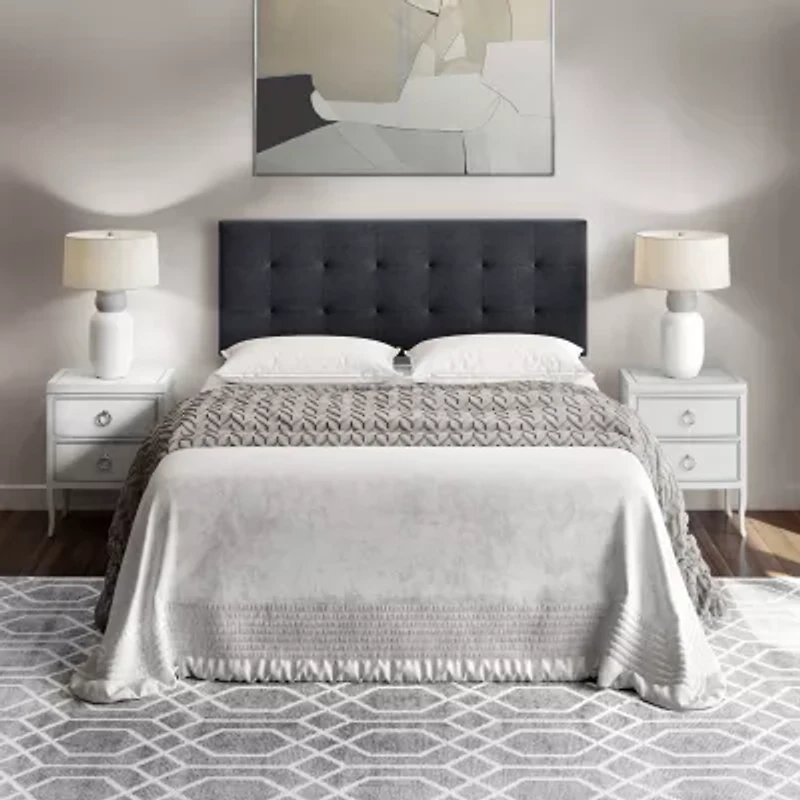 Boyd Sleep Queen Tufted Linen Headboard