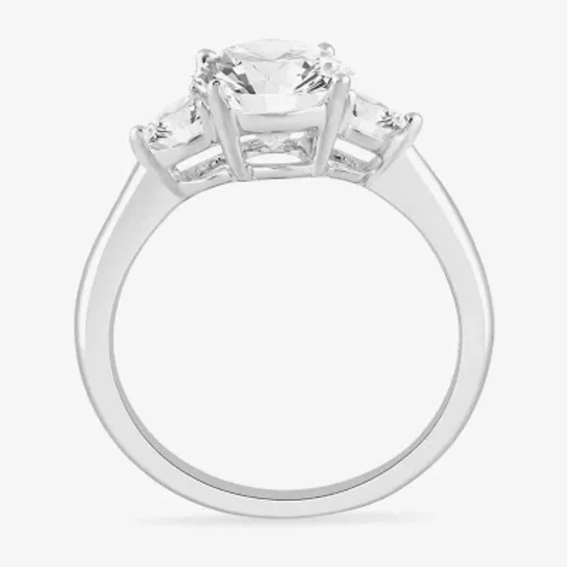 G-H / Si1-Si2) Womens 3 3/4 CT. T.W. Lab Grown White Diamond 14K Gold Oval 3-Stone Engagement Ring