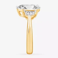(G-H / Si1-Si2) Womens 3 1/2 CT. T.W Lab Grown White Diamond 14K Gold Pear 3-Stone Engagement Ring