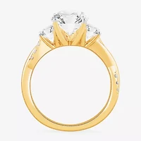 G-H / Si1-Si2) Womens 3 3/4 CT. T.W. Lab Grown White Diamond 14K Gold Oval 3-Stone Engagement Ring