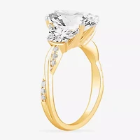 G-H / Si1-Si2) Womens 3 3/4 CT. T.W. Lab Grown White Diamond 14K Gold Oval 3-Stone Engagement Ring