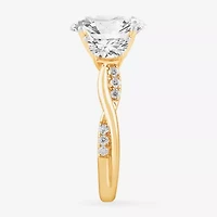 G-H / Si1-Si2) Womens 3 3/4 CT. T.W. Lab Grown White Diamond 14K Gold Oval 3-Stone Engagement Ring