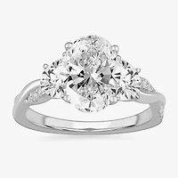G-H / Si1-Si2) Womens 3 3/4 CT. T.W. Lab Grown White Diamond 14K Gold Oval 3-Stone Engagement Ring