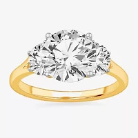 (G-H / Si1-Si2) Womens 3 3/4 CT. T.W. Lab Grown White Diamond 14K Gold Round 3-Stone Engagement Ring
