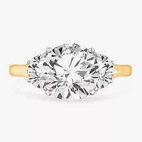 (G-H / Si1-Si2) Womens 3 3/4 CT. T.W. Lab Grown White Diamond 14K Gold Round 3-Stone Engagement Ring