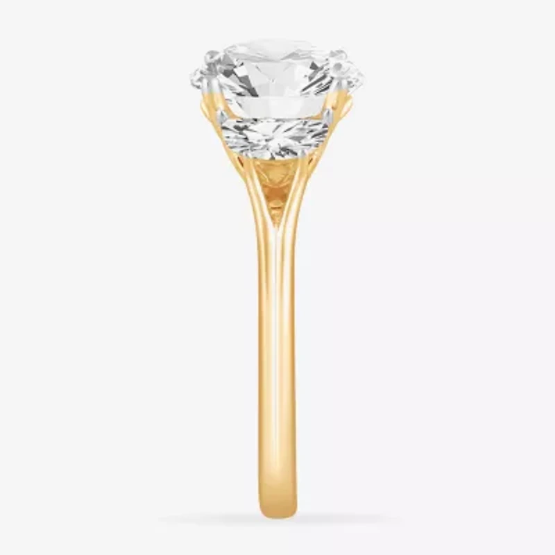 G-H / Si1-Si2) Womens 3 3/4 CT. T.W. Lab Grown White Diamond 14K Gold Round 3-Stone Engagement Ring