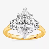 (G-H / Si1-Si2) Womens 3 3/4 CT. T.W. Lab Grown White Diamond 14K Gold Marquise 3-Stone Engagement Ring