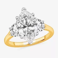 (G-H / Si1-Si2) Womens 3 3/4 CT. T.W. Lab Grown White Diamond 14K Gold Marquise 3-Stone Engagement Ring