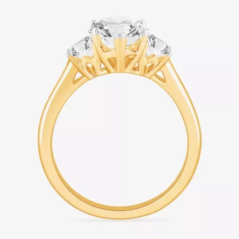 (G-H / Si1-Si2) Womens 3 3/4 CT. T.W. Lab Grown White Diamond 14K Gold Marquise 3-Stone Engagement Ring