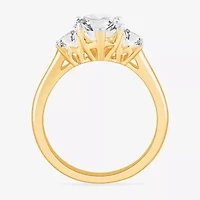 (G-H / Si1-Si2) Womens 3 3/4 CT. T.W. Lab Grown White Diamond 14K Gold Marquise 3-Stone Engagement Ring