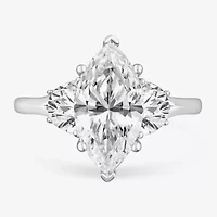 (G-H / Si1-Si2) Womens 3 3/4 CT. T.W. Lab Grown White Diamond 14K Gold Marquise 3-Stone Engagement Ring