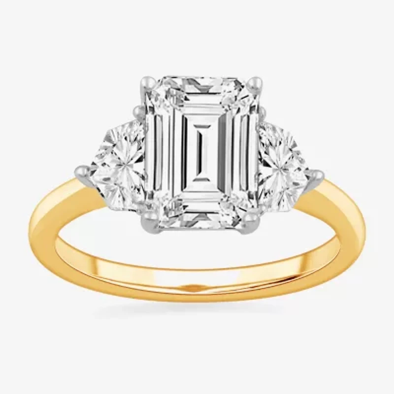 G-H / Si1-Si2) Womens CT. T.W. Lab Grown White Diamond 14K Gold 3-Stone Engagement Ring