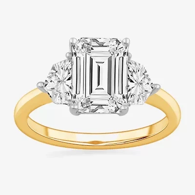 G-H / Si1-Si2) Womens CT. T.W. Lab Grown White Diamond 14K Gold 3-Stone Engagement Ring