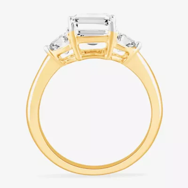 G-H / Si1-Si2) Womens CT. T.W. Lab Grown White Diamond 14K Gold 3-Stone Engagement Ring