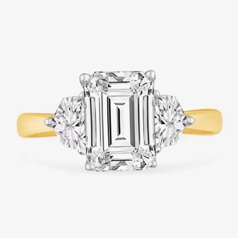 G-H / Si1-Si2) Womens CT. T.W. Lab Grown White Diamond 14K Gold 3-Stone Engagement Ring