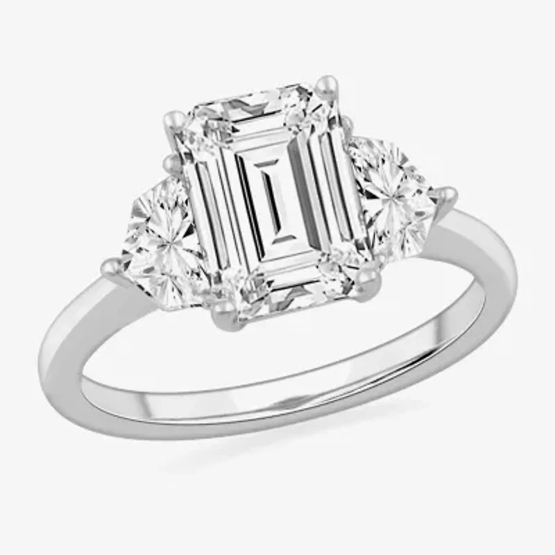 G-H / Si1-Si2) Womens 3 3/4 CT. T.W. Lab Grown White Diamond 14K Gold 3-Stone Engagement Ring