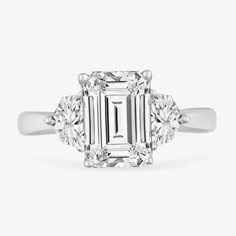 G-H / Si1-Si2) Womens 3 3/4 CT. T.W. Lab Grown White Diamond 14K Gold 3-Stone Engagement Ring