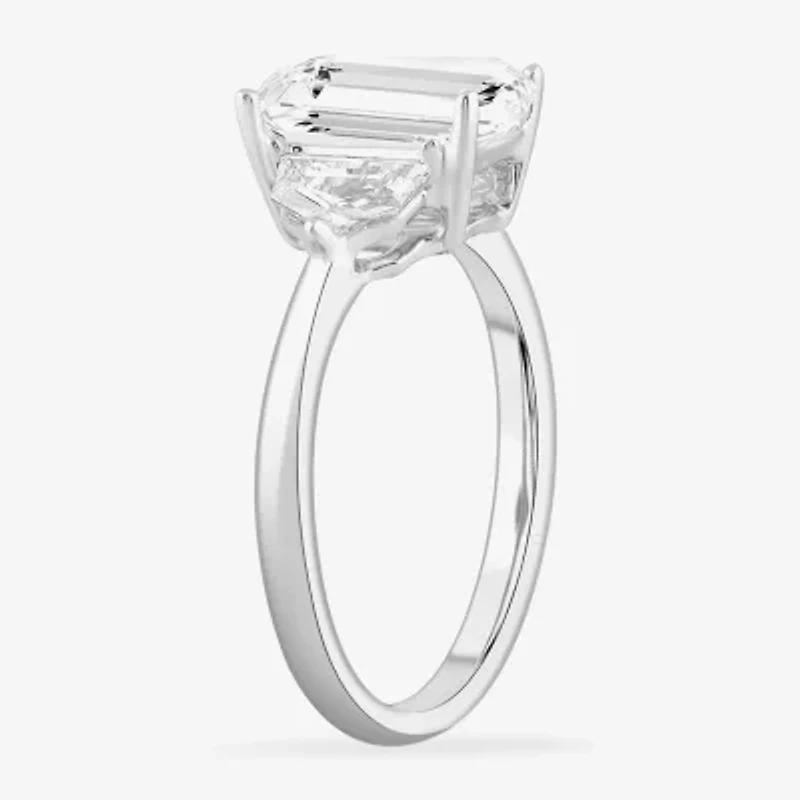 G-H / Si1-Si2) Womens 3 3/4 CT. T.W. Lab Grown White Diamond 14K Gold 3-Stone Engagement Ring
