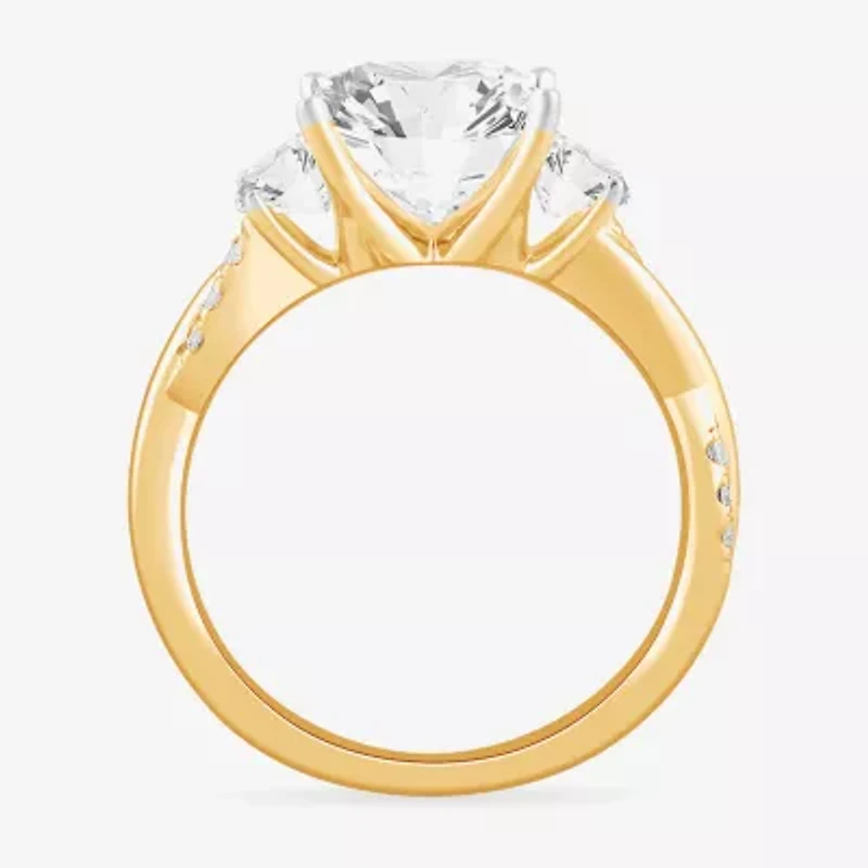 G-H / Si1-Si2) Womens CT. T.W. Lab Grown White Diamond 14K Gold 3-Stone Engagement Ring