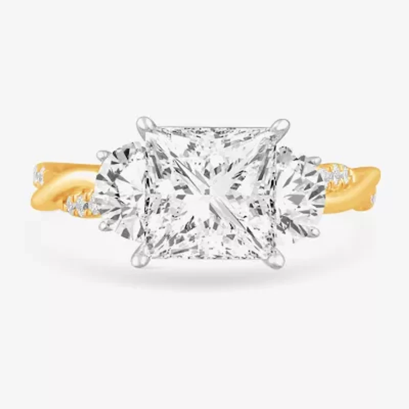 G-H / Si1-Si2) Womens CT. T.W. Lab Grown White Diamond 14K Gold 3-Stone Engagement Ring