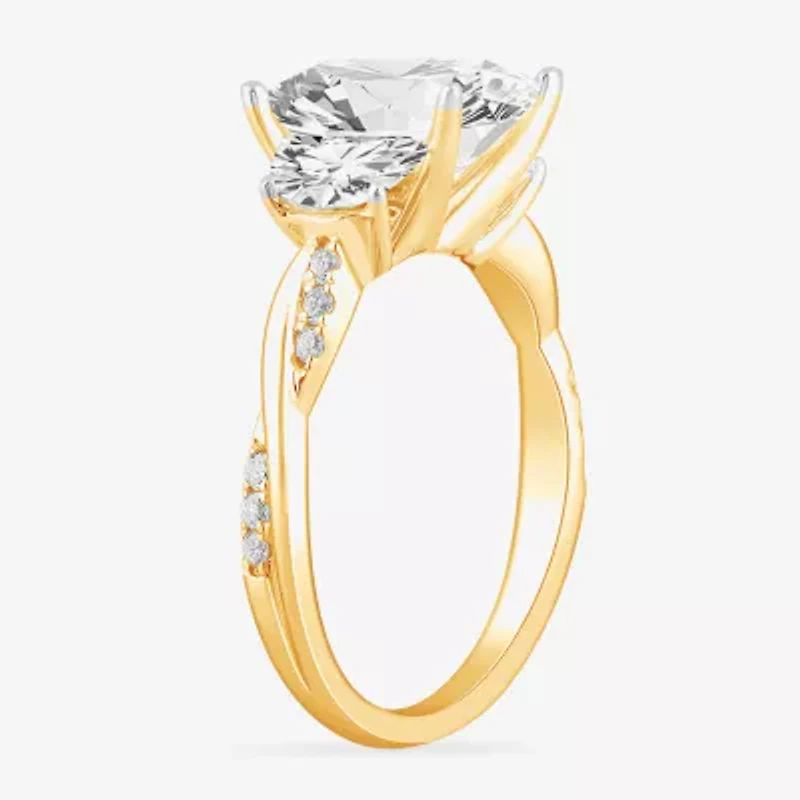 G-H / Si1-Si2) Womens CT. T.W. Lab Grown White Diamond 14K Gold 3-Stone Engagement Ring