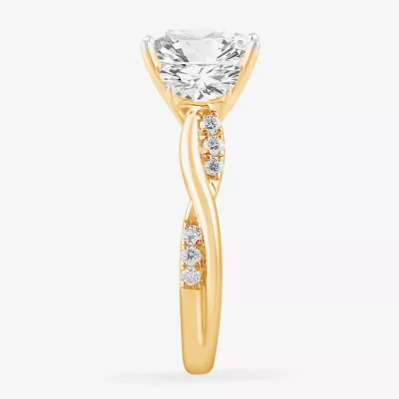 G-H / Si1-Si2) Womens CT. T.W. Lab Grown White Diamond 14K Gold 3-Stone Engagement Ring