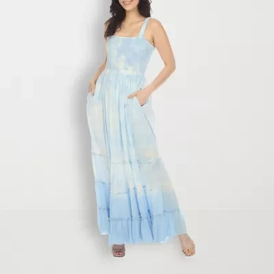 White Mark Womens Square Neck Sleeveless Sundress